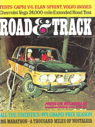 ROAD & TRACK 1972 MAR - F-TYPE JAG, ELAN SPRINT